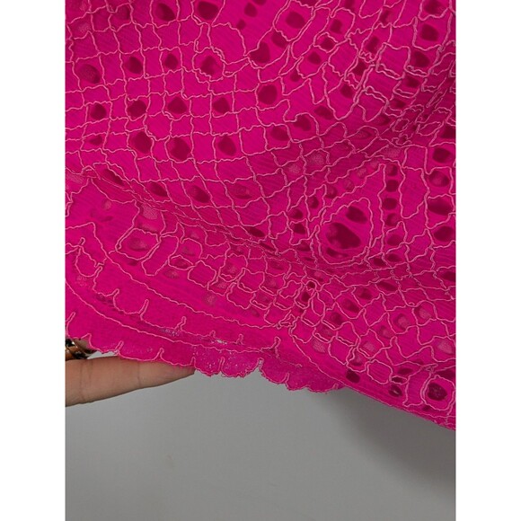 Lilly Pulitzer Marble Off The Shoulder Top In Kir Royal Pink Knotty Lace Sz L - Picture 7 of 10